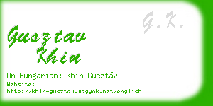 gusztav khin business card