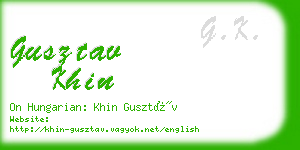 gusztav khin business card